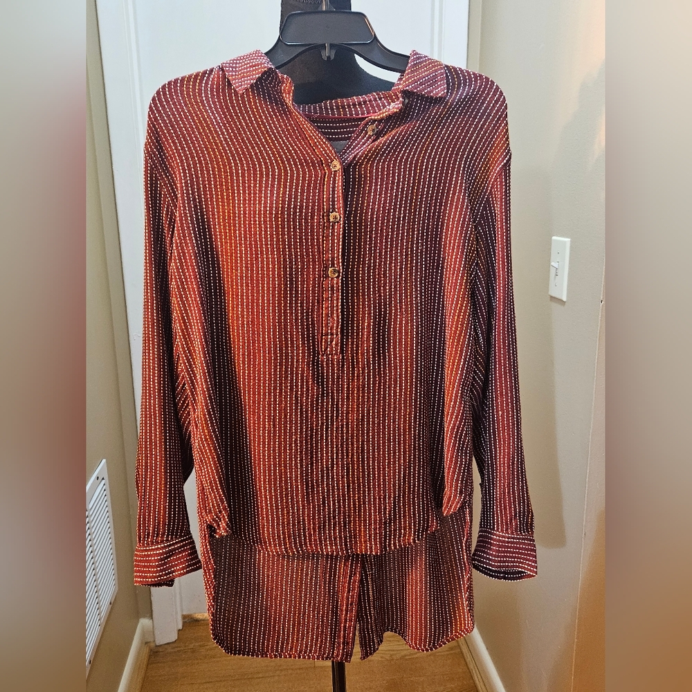 Anthropologie Isadora Button Front/Back Tunic Size Large